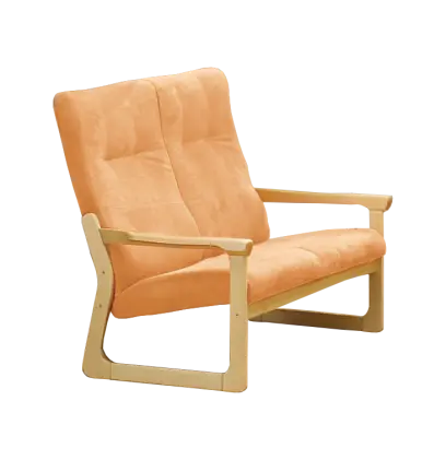 BE - 2 dvojkřeslo, koženka HOLY P1 - koženka meruňková